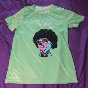 bigd0gg inBetweeners NFT #9202 Green 100% Polyester Size S T-Shirt